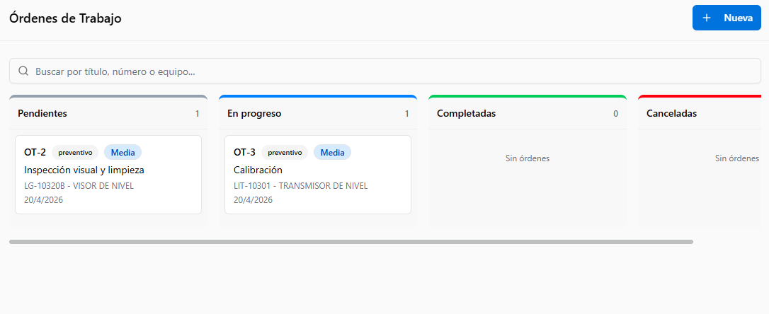 Órdenes de trabajo